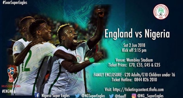 Read more about the article England vs Nigeria @ Wembley; Mark your calendar 🗓