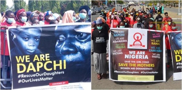 Read more about the article Parents of Dapchi schoolgirls march to NASS demanding rescue of their daughters