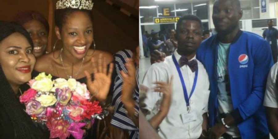You are currently viewing #BBNaija: See how fans welcomed evicted housemates, Ahneeka & Angel at Lagos Airport [Photos]