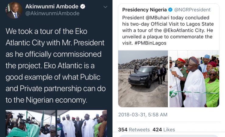 You are currently viewing Buhari’s Mission In Eko Atlantic City: Ambode Disagrees With Presidency